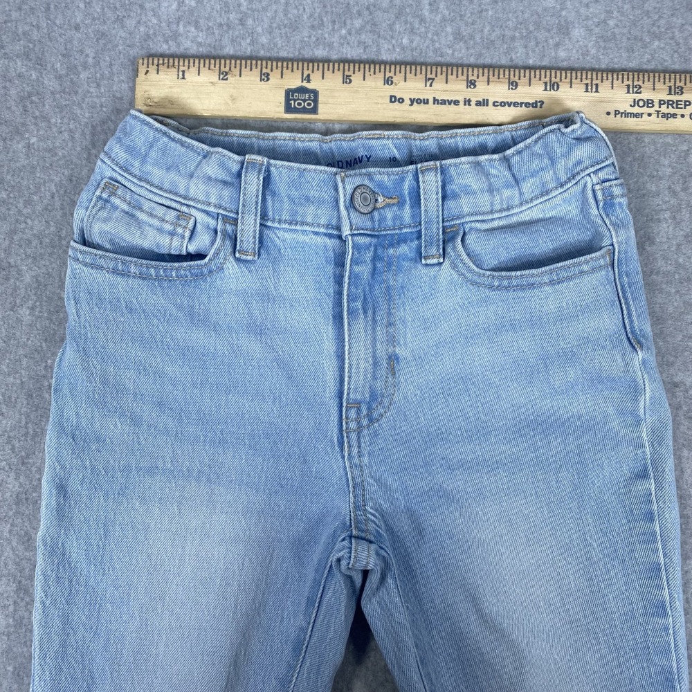 Old Navy Flare Jeans Girls 10 Light Wash Distressed High Rise Denim - Picture 12 of 16
